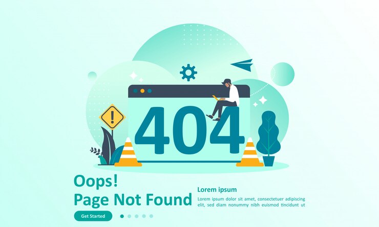 Vetor página not found error 404 landing page