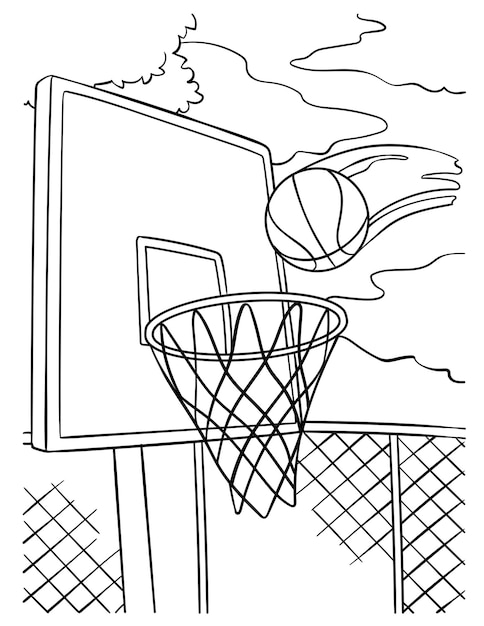 Desenho de Bola de Basquetebol para colorir