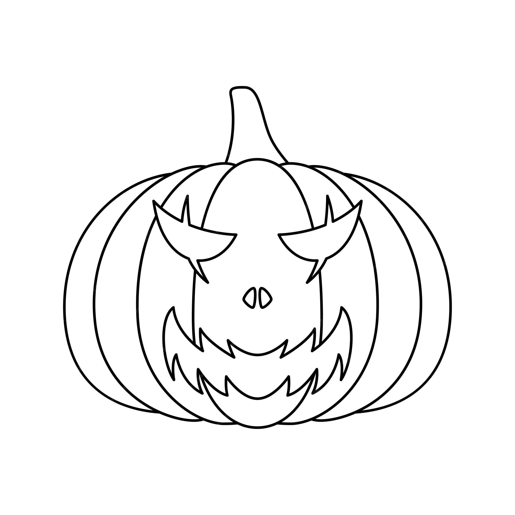 desenho de abóbora de halloween 2 camadas para colorir para crianças  7528043 Vetor no Vecteezy