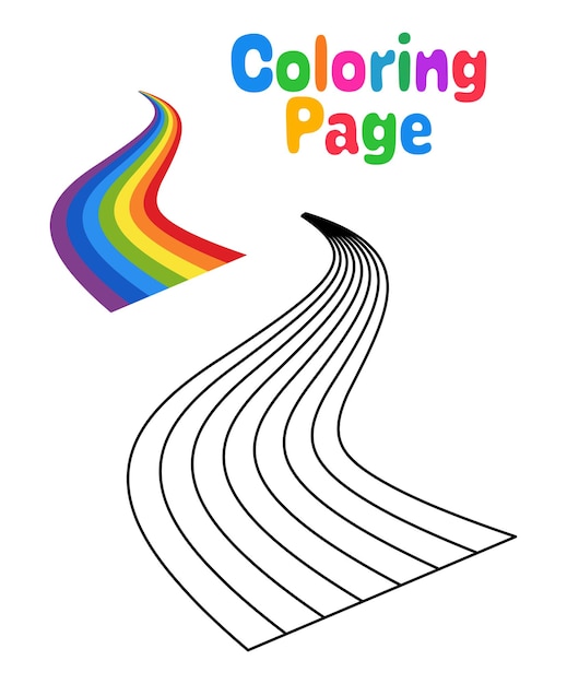 Página para colorir com arco-íris para crianças