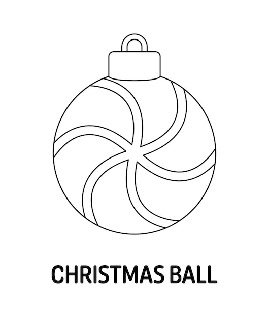 Página para colorir com bola de natal para crianças