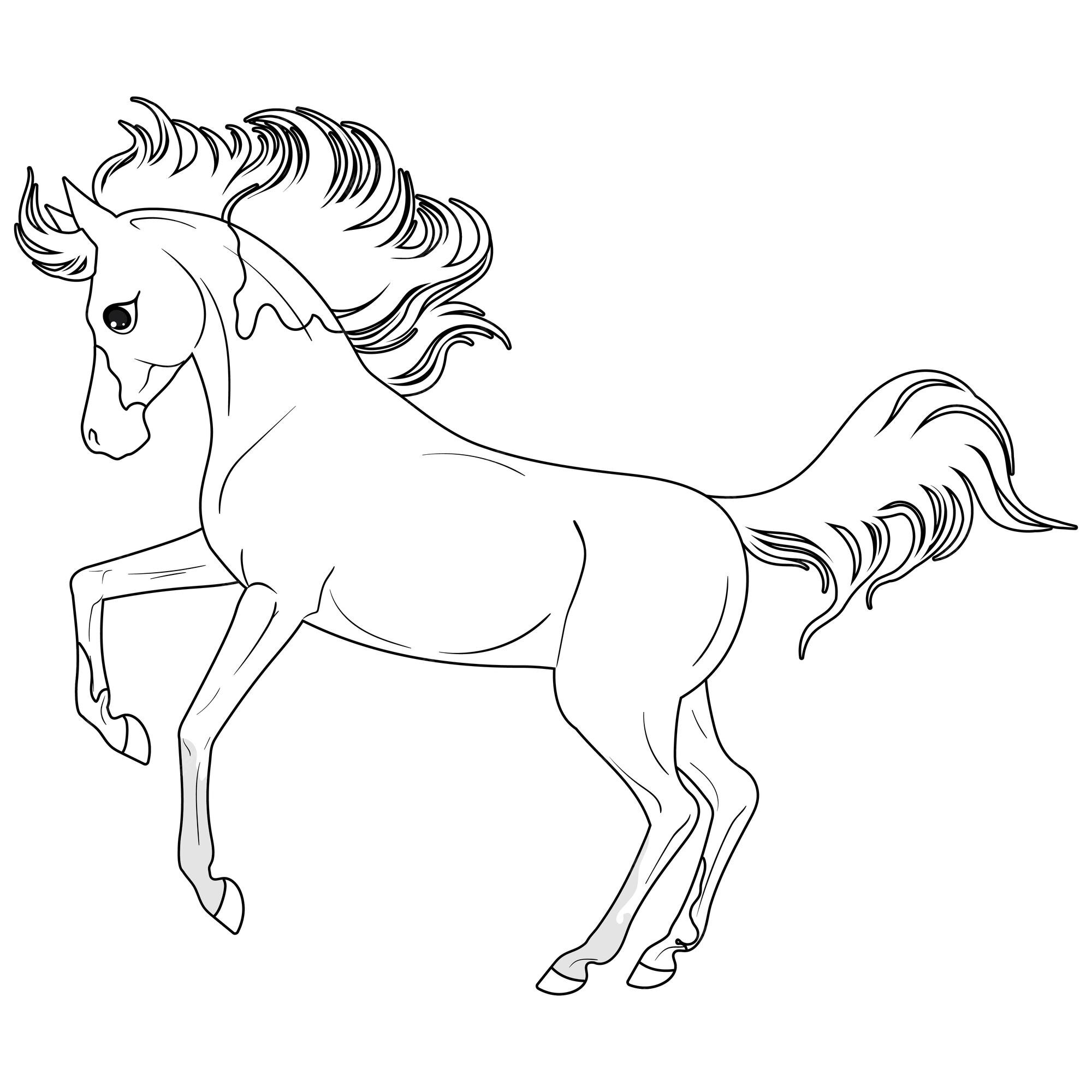 Desenho de Cavalo de competição para Colorir - Colorir.com