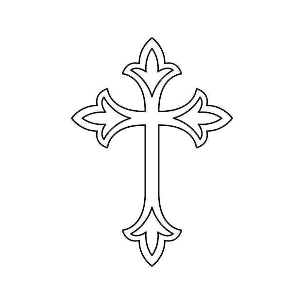 Página para colorir com christian cross para crianças