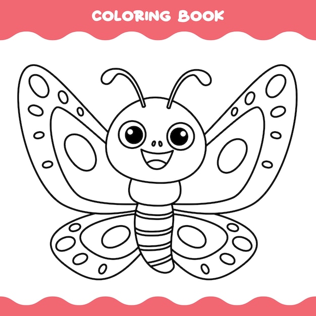 Página para colorir com desenho de borboleta