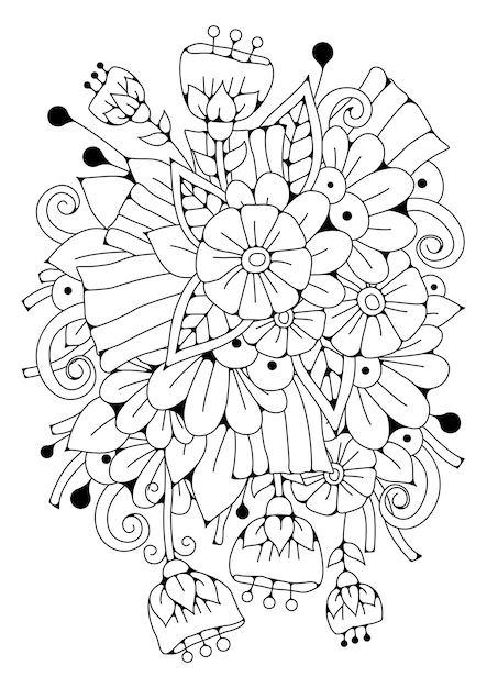 Desenho de flores para colorir para crianças página para colorir para  adultos