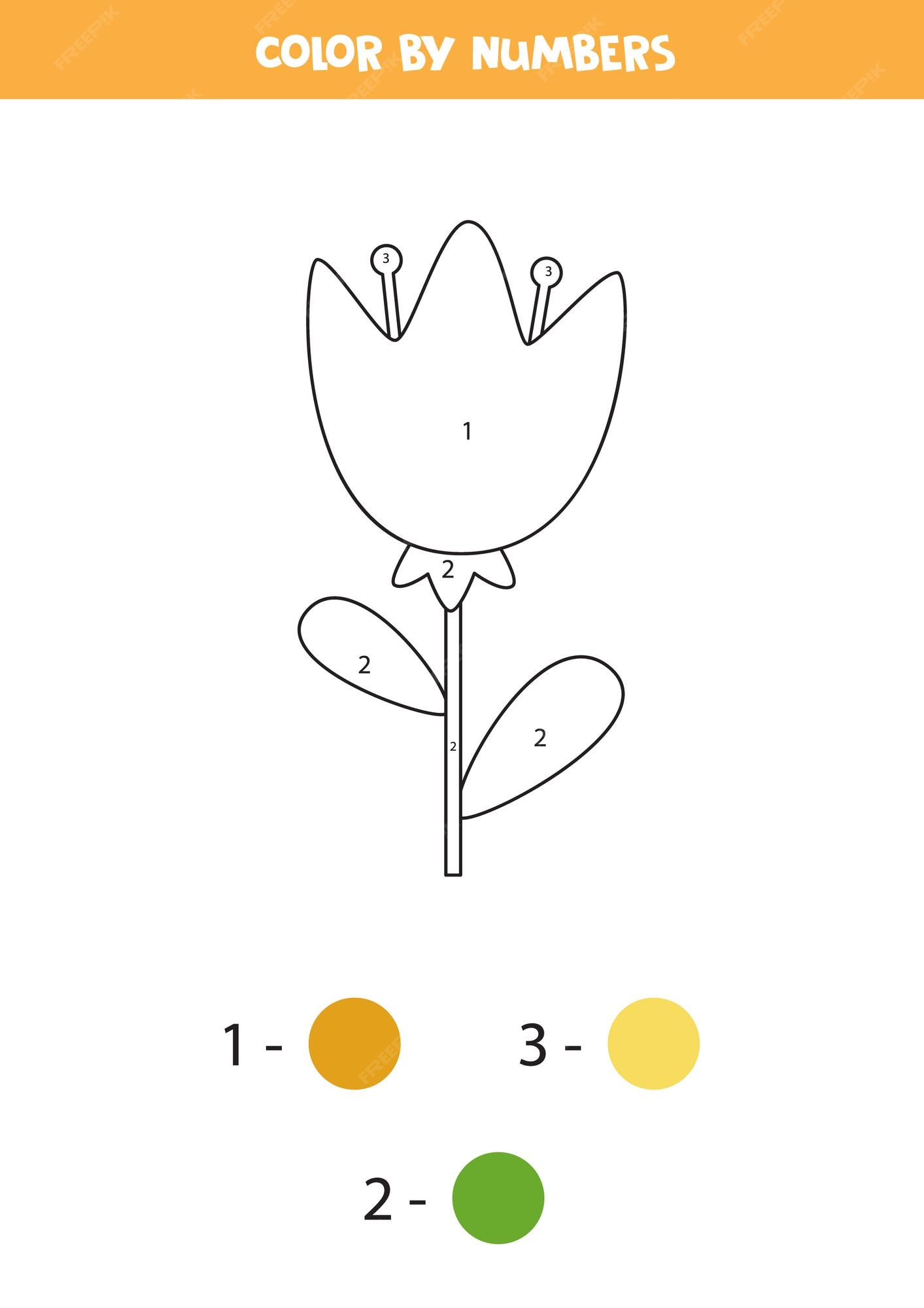 Desenhos para colorir de colorir a linda flor pelos números  