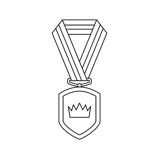 Página para colorir com medalha para crianças