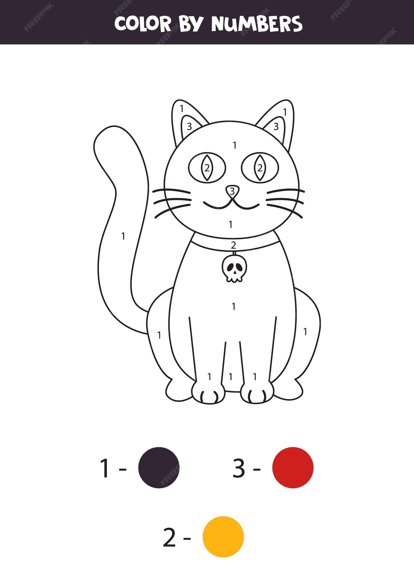 Desenhos animados Gato Jogo de contagem Livro para colorir imagem