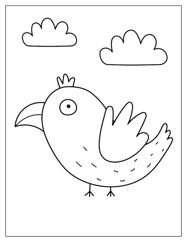 Vetor página para colorir com um pássaro assustador voando. crianças imprimem com um corvo para livro de colorir. vetor