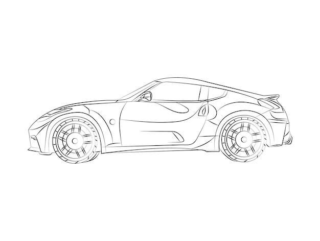 Carro Esportivo Para Colorir – Desenhos para Colorir