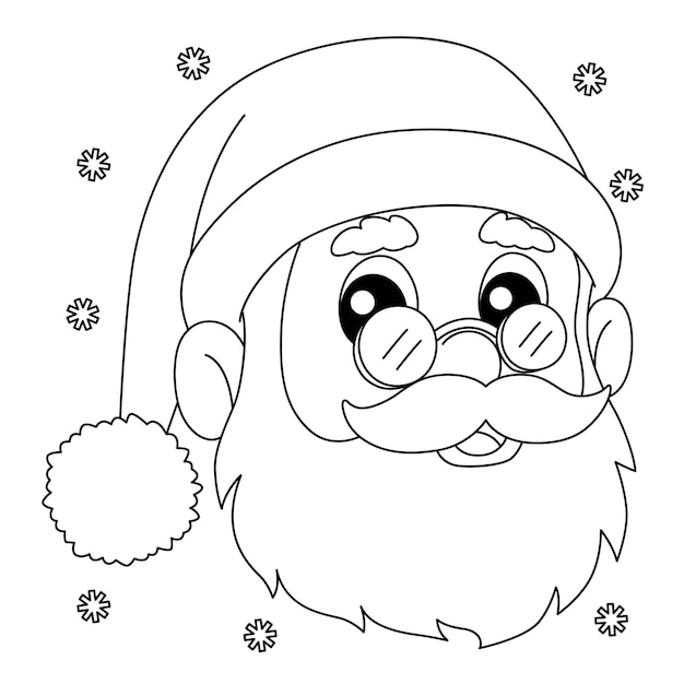 Desenhos para colorir de desenho de uma guirlanda de natal com o papai noel  para colorir 