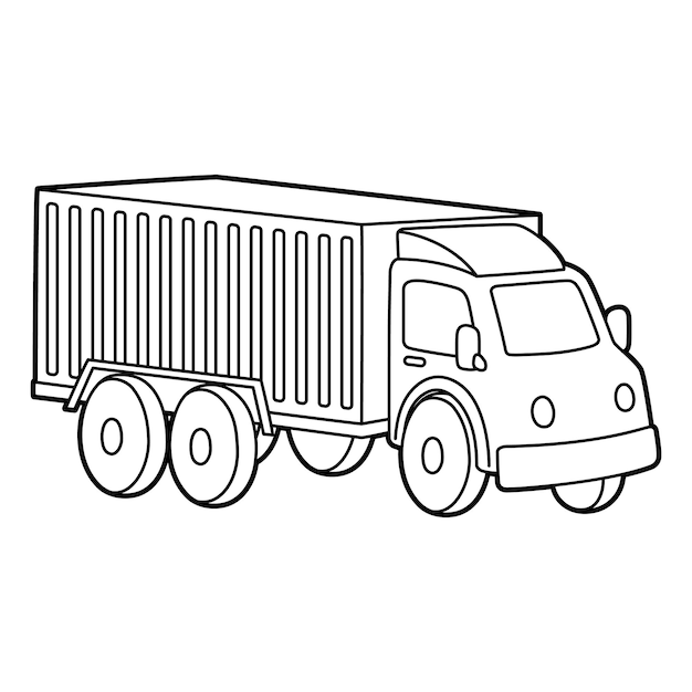 Desenhos para colorir de desenho de um caminhão de transporte para colorir  