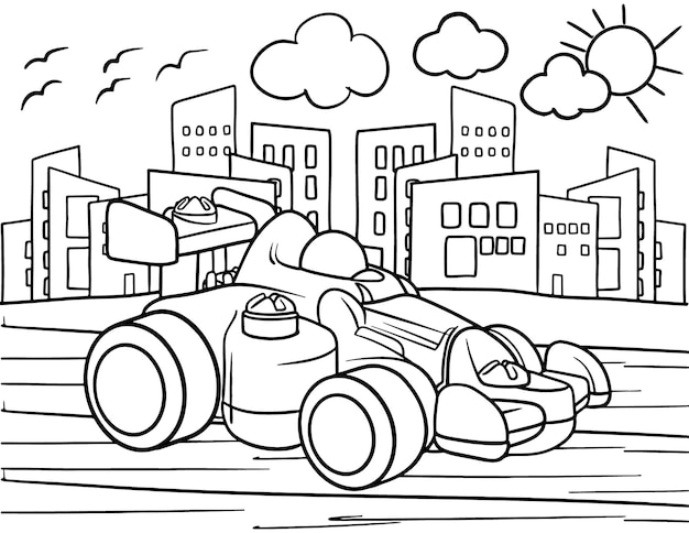 Desenho Para Colorir Com Carro Esporte Desenho Arte Linha Para imagem  vetorial de Sybirko© 428462460