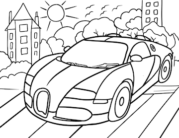 Desenho Para Colorir Com Carro Esporte Desenho Arte Linha Para imagem  vetorial de Sybirko© 428462460