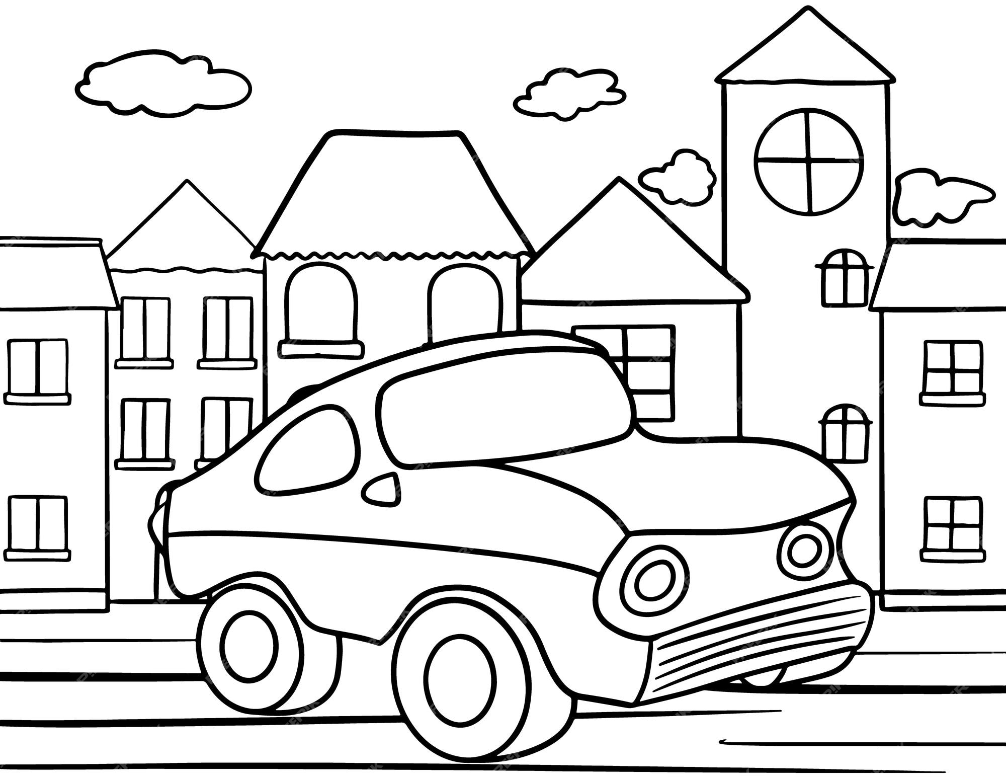 Desenhos para colorir de carros para crianças - gratuitos e imprimíveis