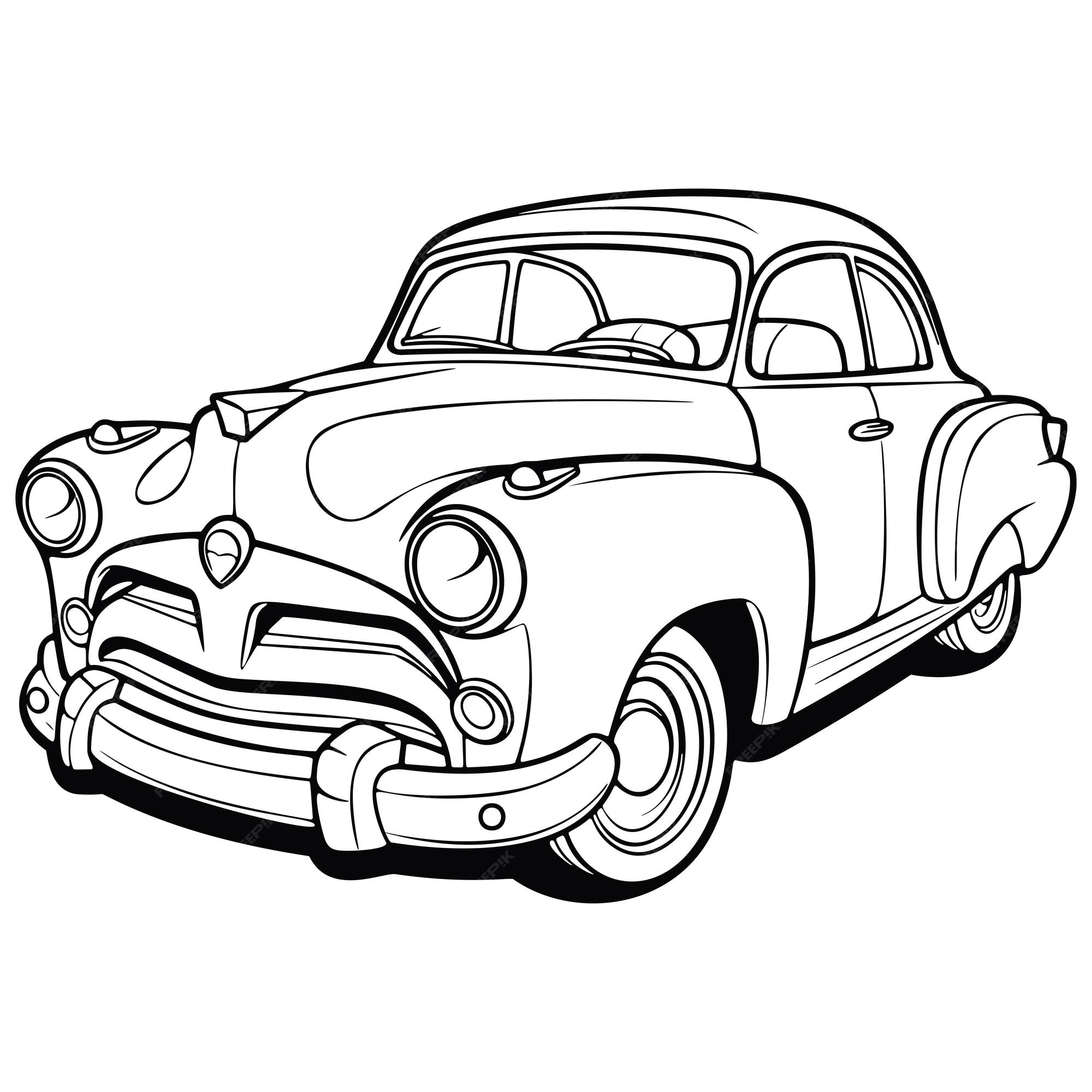 Página para colorir de carros antigos