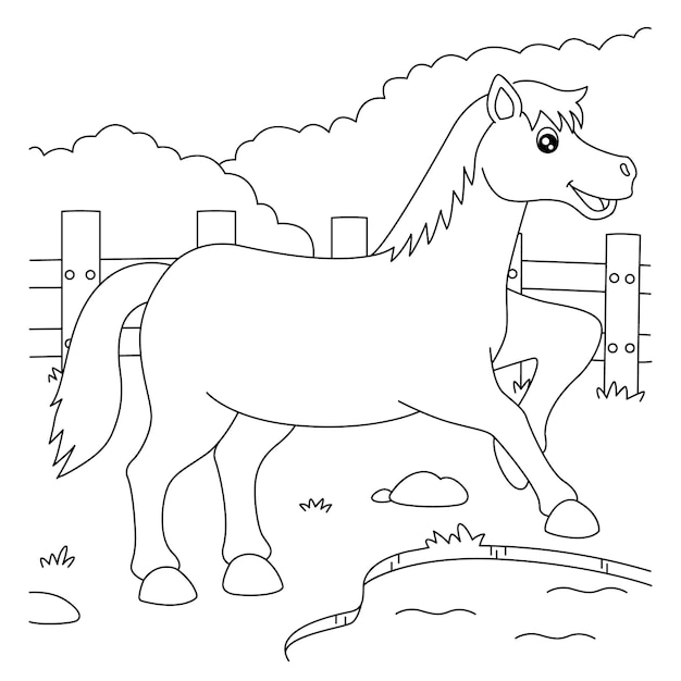 Desenhos para colorir de desenho de um cavalo selvagem para colorir online  