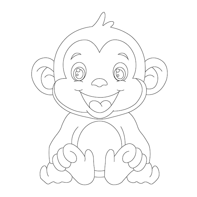 Macaco para colorir para crianças.