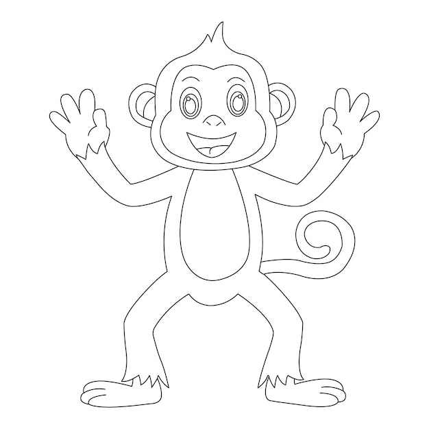 Macaco para colorir para crianças - Macacos - Just Color Crianças