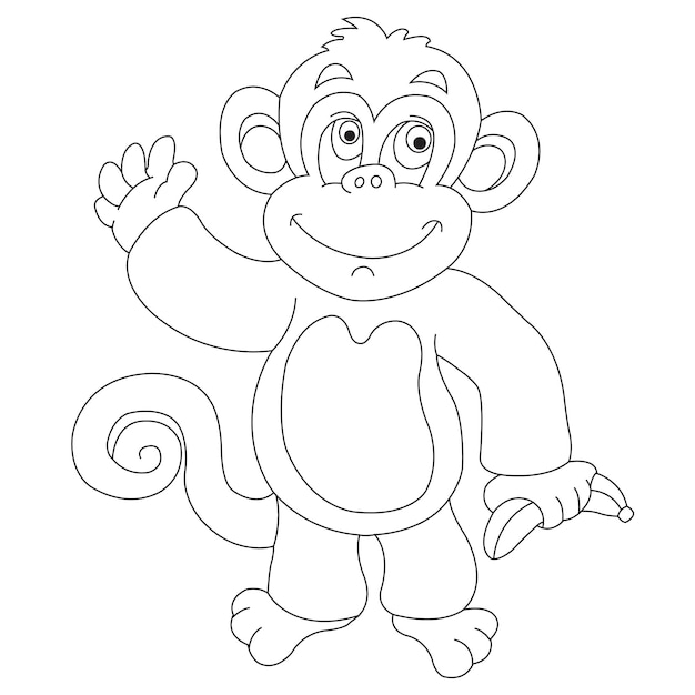 Imagem de macaco para descarregar e colorir - Macacos - Just Color