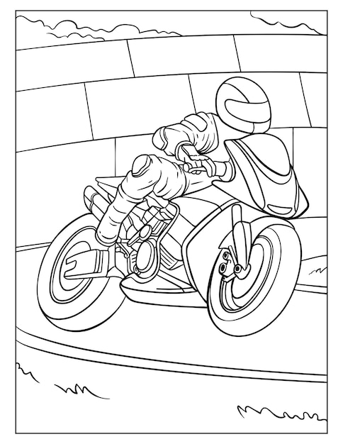 Desenho de Corrida de moto para colorir - Tudodesenhos