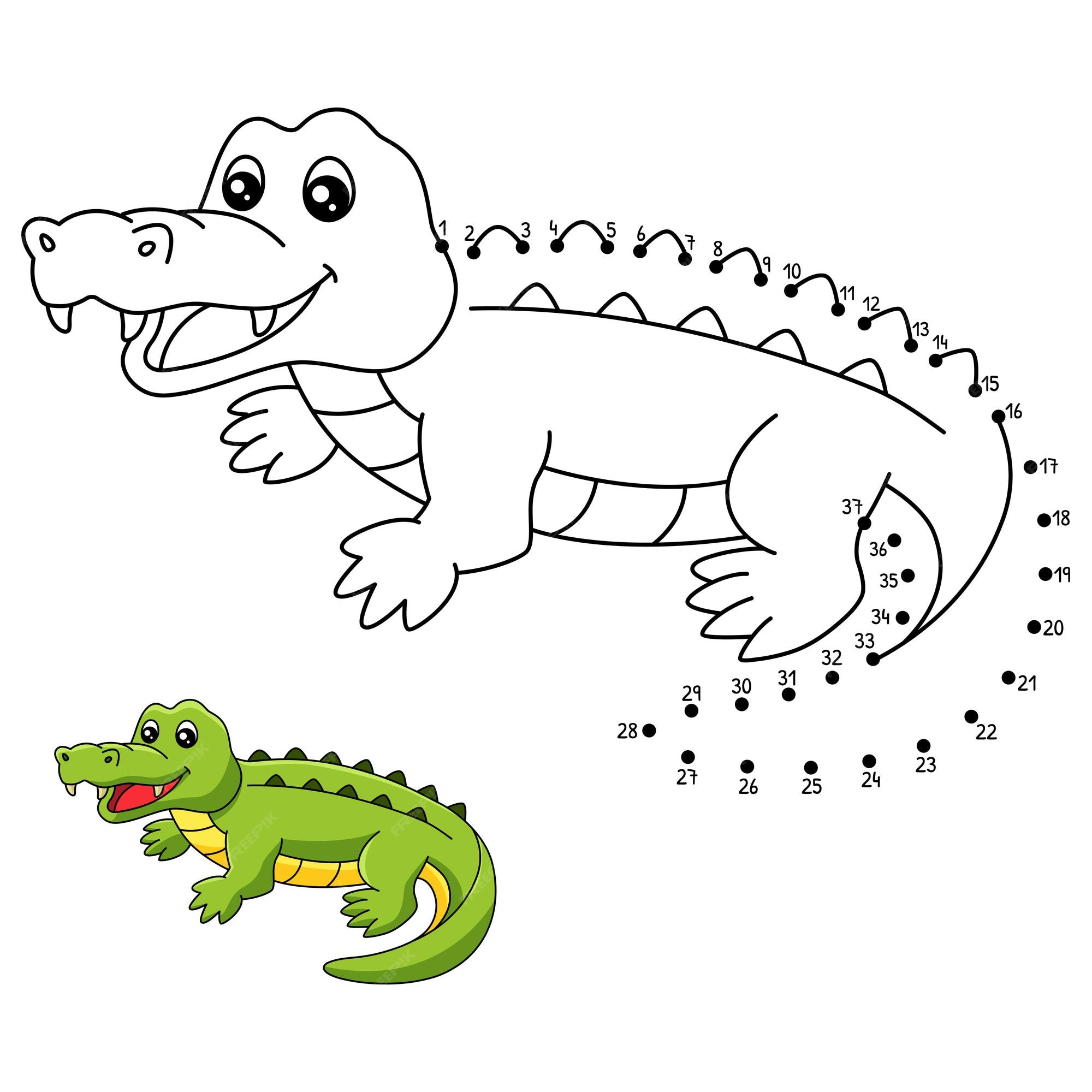 Ponto Ponto Jogo Com Resposta Crocodilo Conecte Pontos Por Números imagem  vetorial de KidLand© 542951006