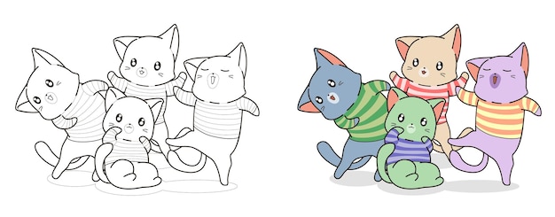 Gatos fofos desenhos animados crianças cegas - TenStickers