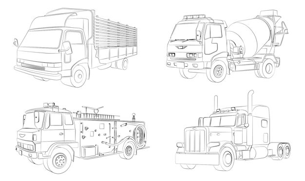 Desenhos de Pintar Imprimir e Colorir, Desenhos de Caminhões em 2023