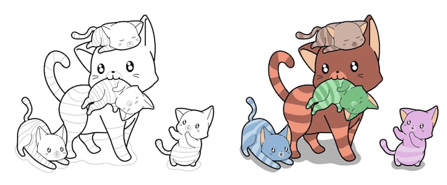 desenho para colorir de gatos e bebês 2032005 Vetor no Vecteezy