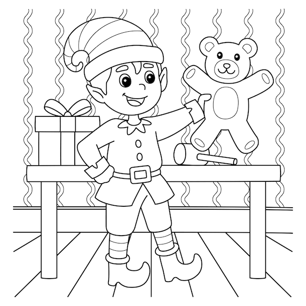 Desenho de duende de natal para colorir  Desenhos para colorir e imprimir  gratis