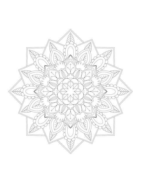 Página para colorir de flores. mandala. mandala flor. página para colorir