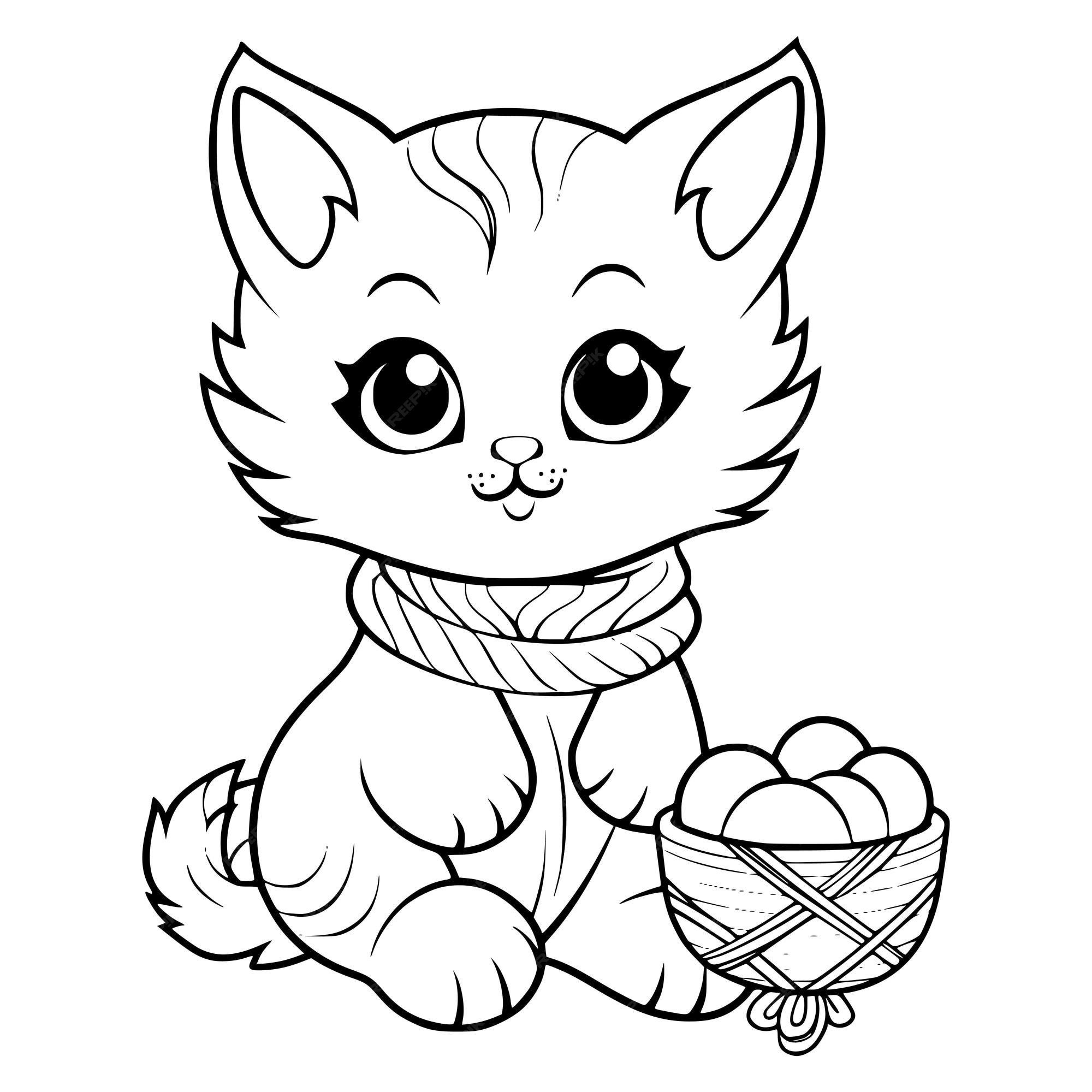 desenhos de gatos para colorir para crianças 23525732 Vetor no Vecteezy