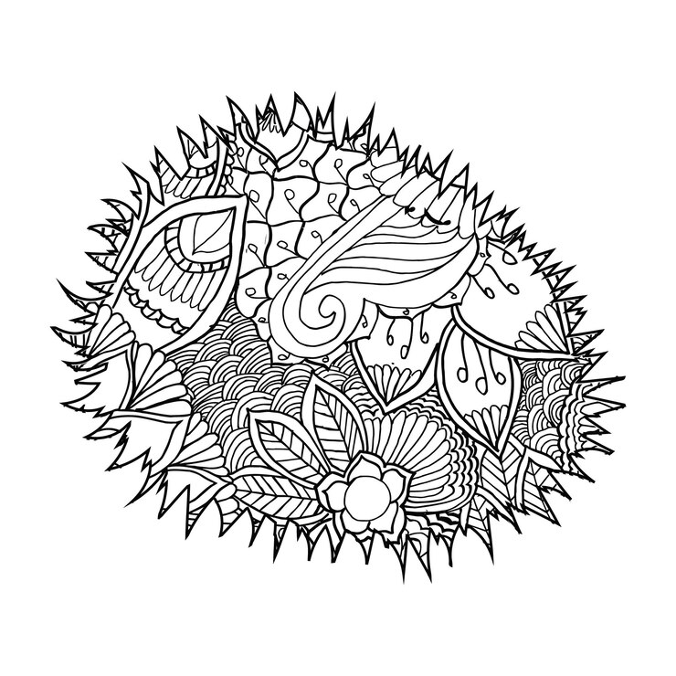 Vetor página para colorir de jaca mandala para crianças