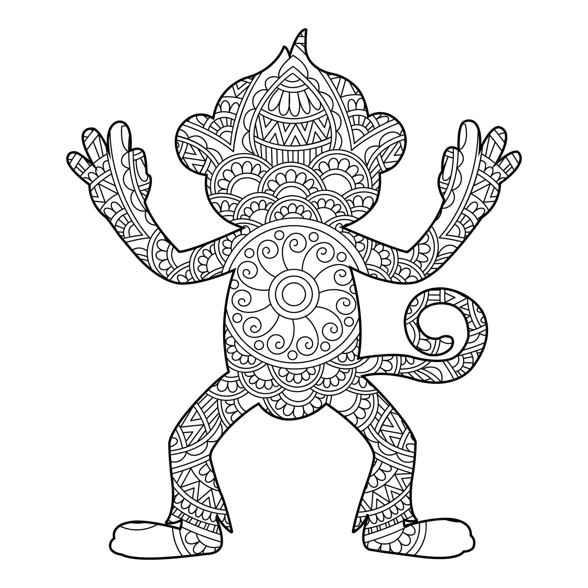 Desenho de Macaco Para Colorir - Tem Pra Adultos e Crianças!