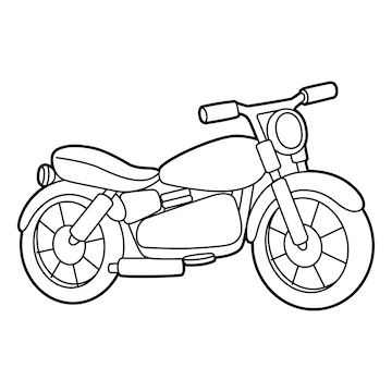 página para colorir de moto isolada para crianças 5162933 Vetor no