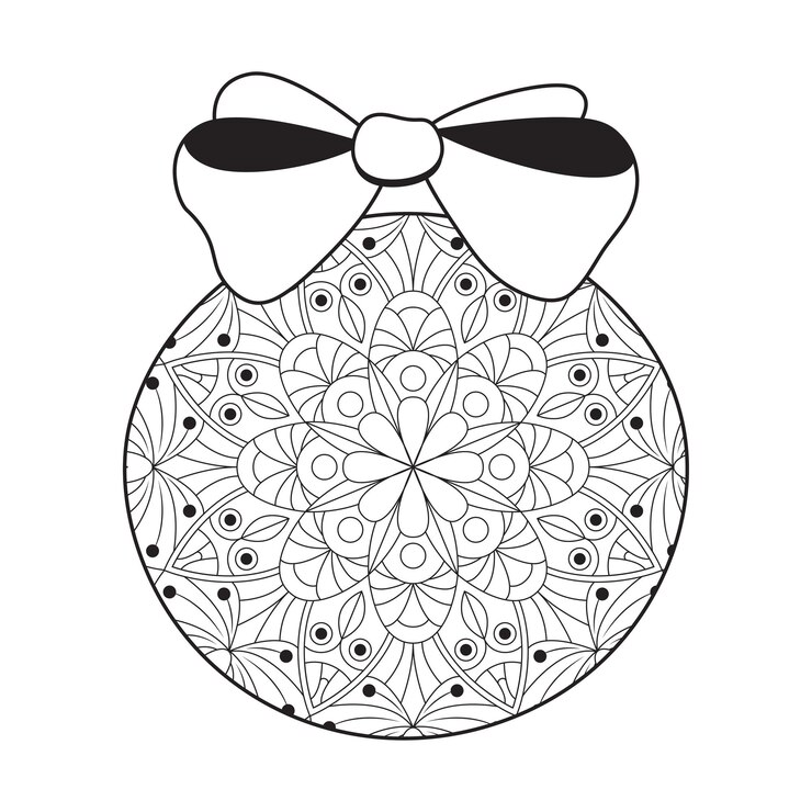 Vetor página para colorir de natal em estilo requintado