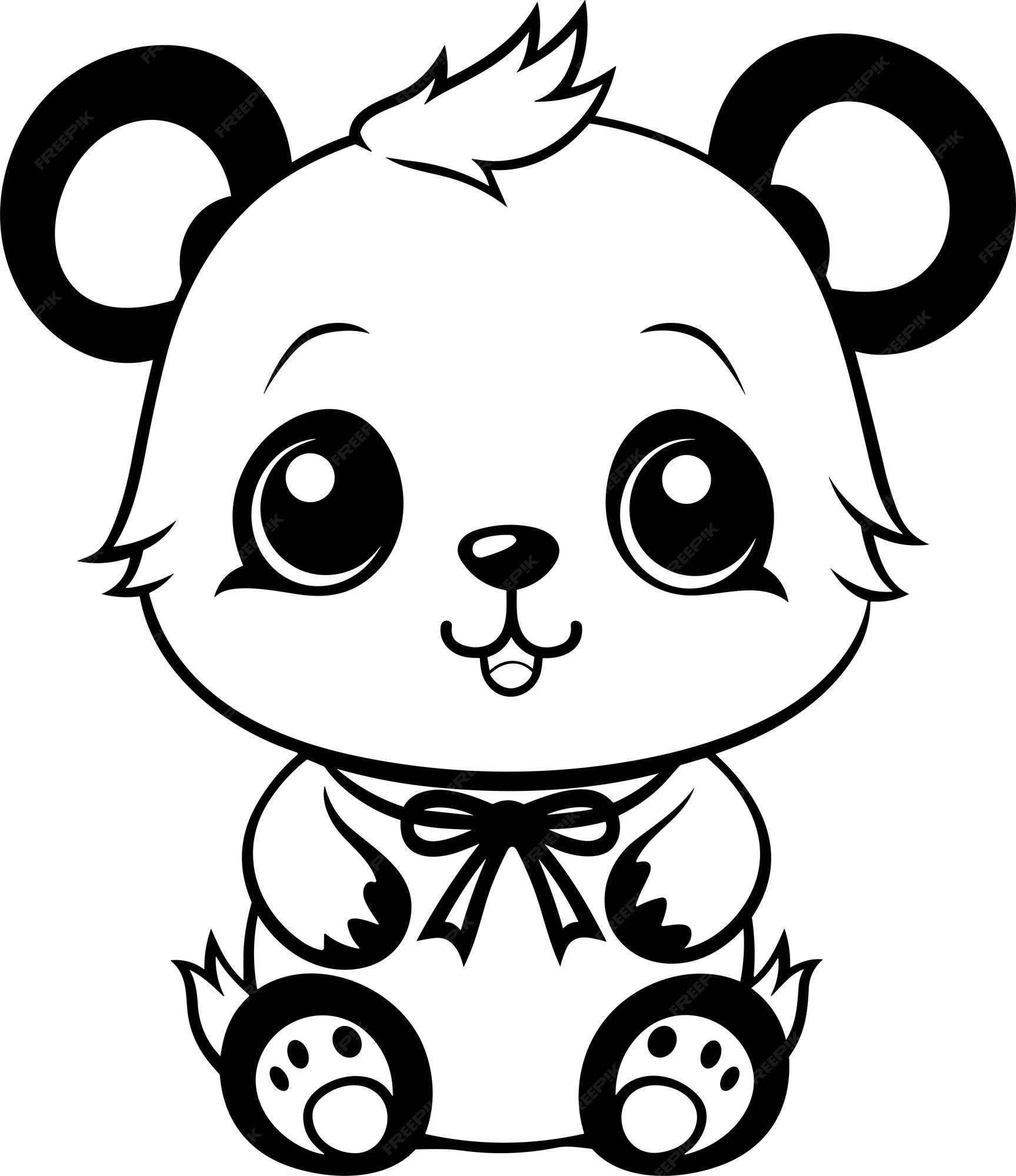 Página para colorir de panda para ilustração de esboço de vetor de crianças