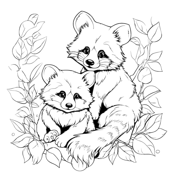 Desenho e Imagem Panda Vermelho Bonitinho para Colorir e Imprimir Grátis  para Adultos e Crianças 