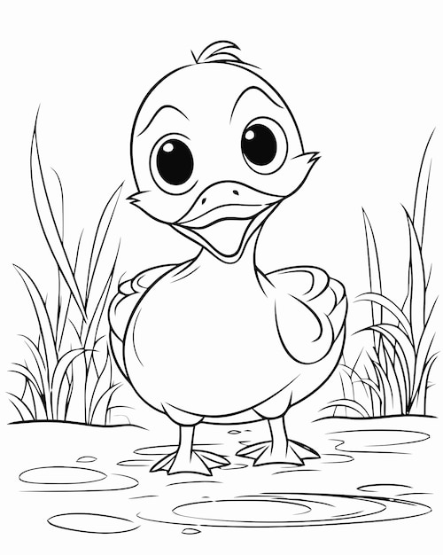 Página para colorir de pato para crianças. Imprima este desenho de pato para colorir para crianças.