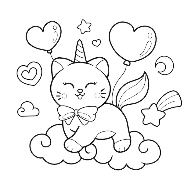 COMO DESENHAR UM GATINHO UNICORNIO - COMO DESENHAR UM UNICORNIO KAWAII  FACIL 