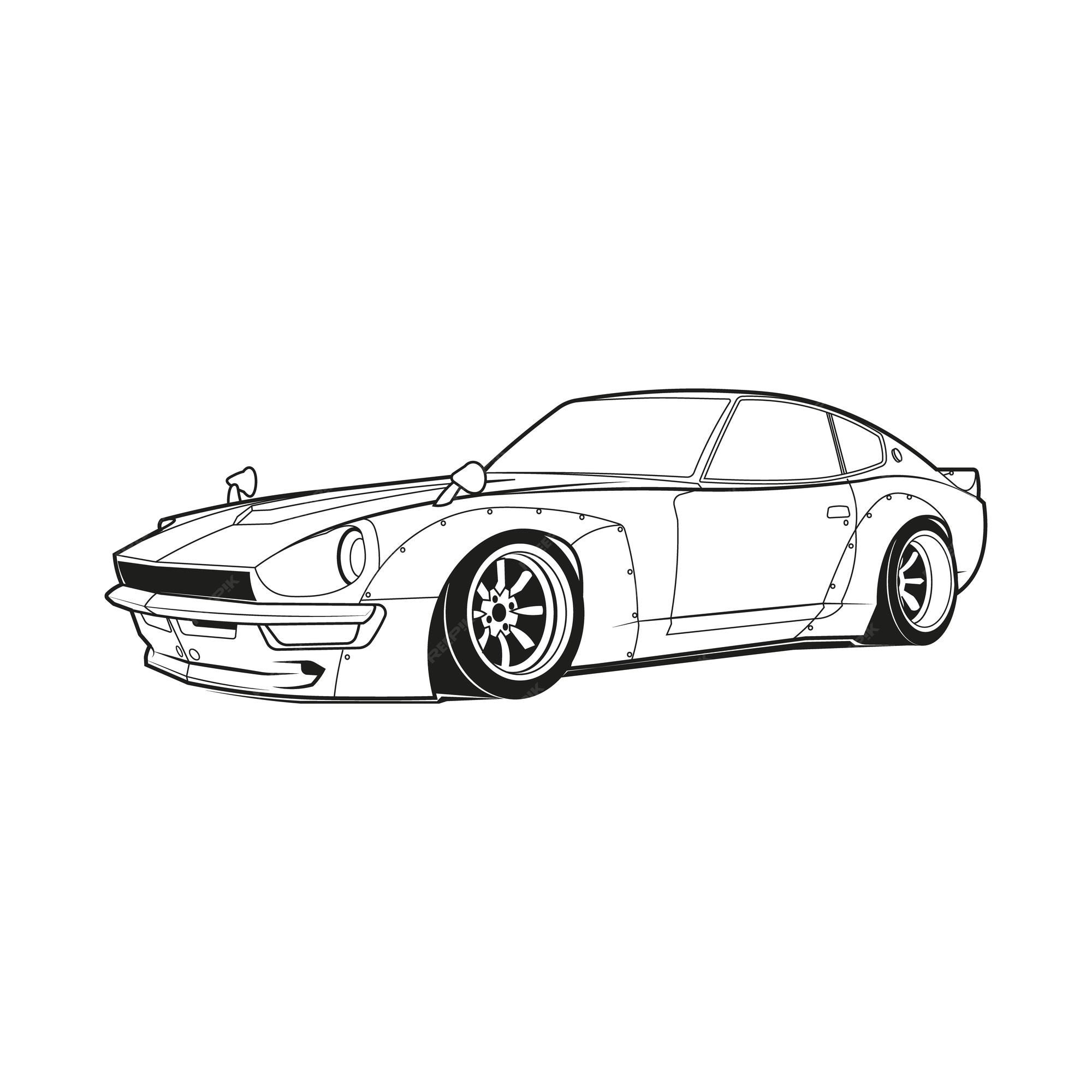 desenho de linha de carro para colorir 13336799 Vetor no Vecteezy