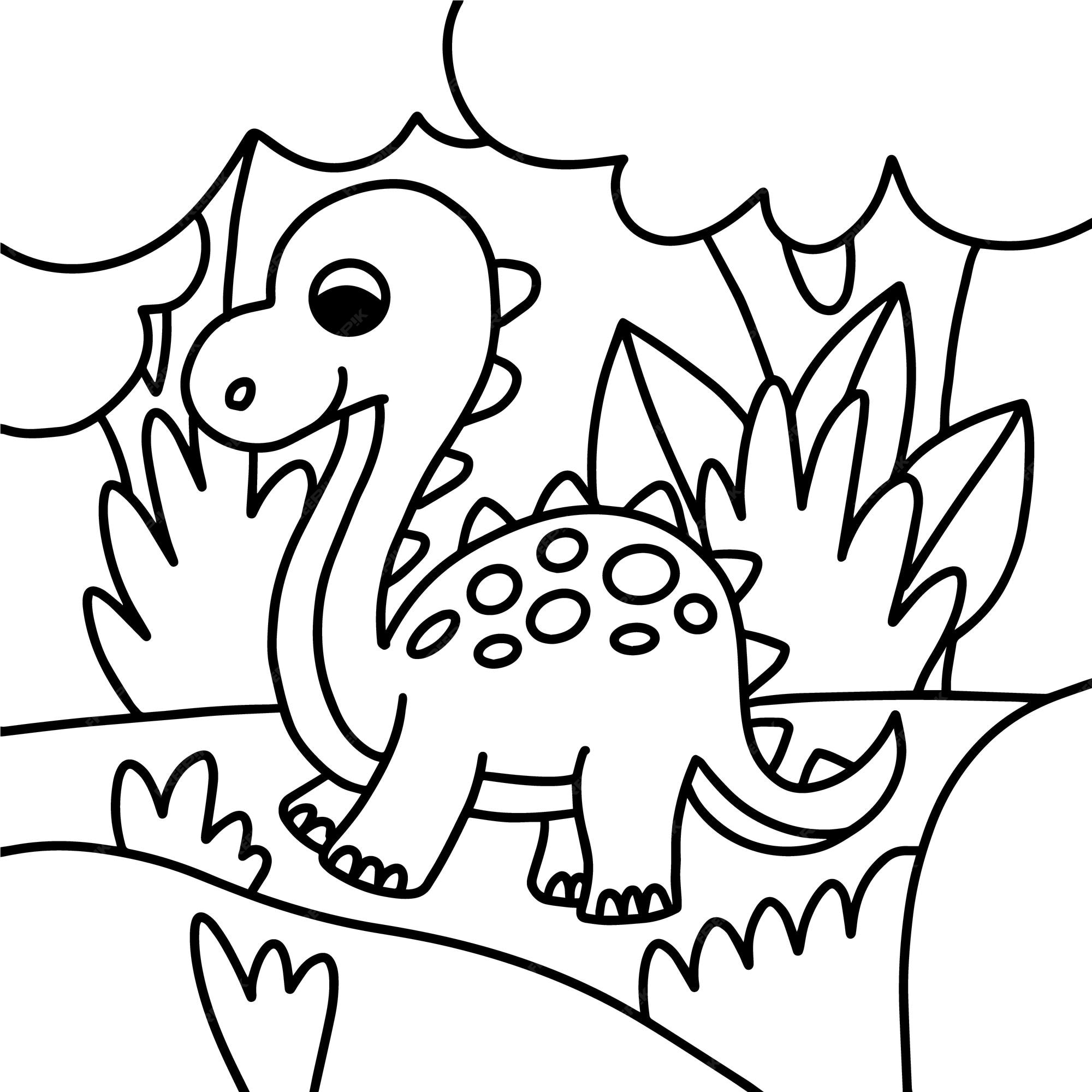 40 Desenhos de Dinossauros para Colorir e Imprimir - Online Cursos Gratuitos