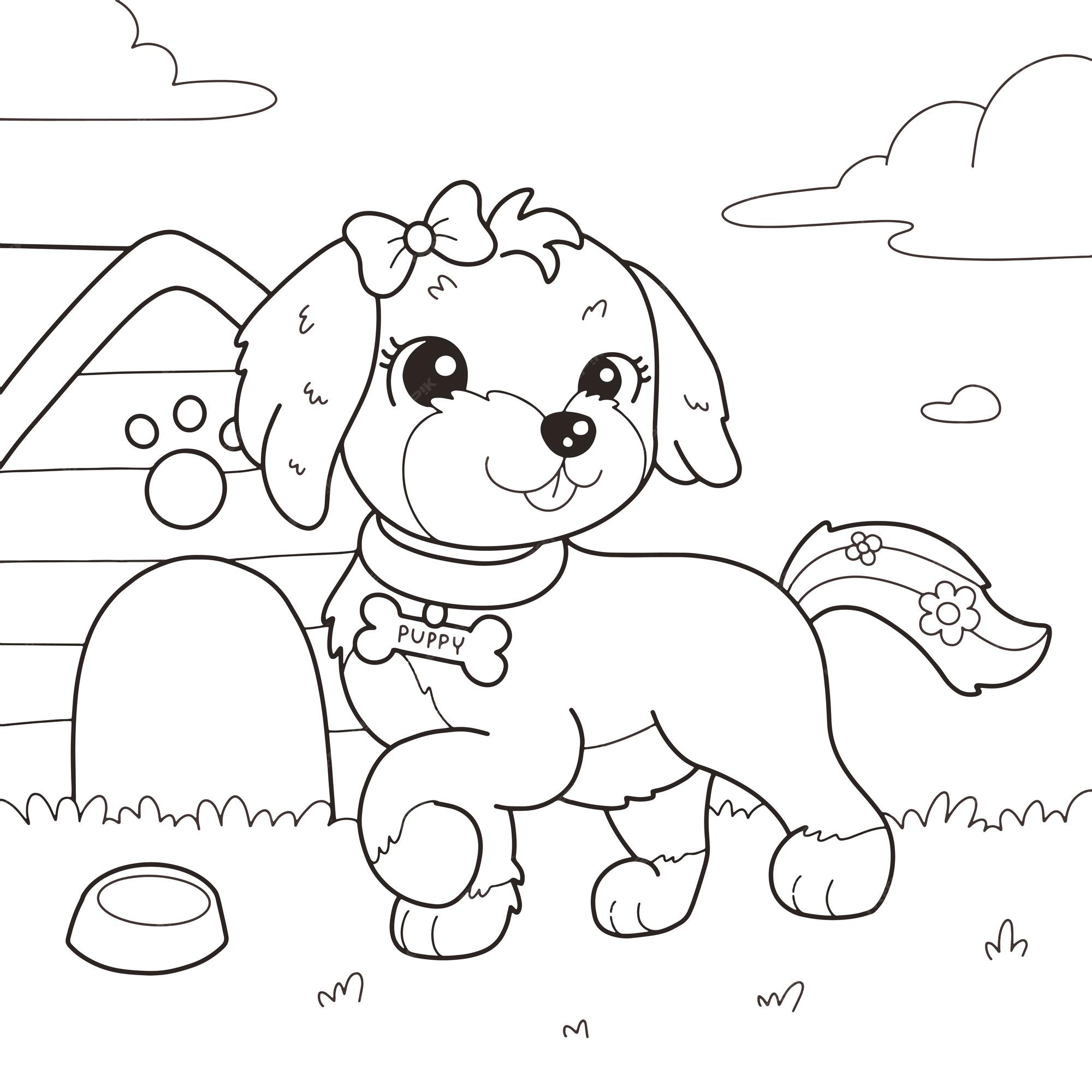 Desenho de Filhote de cachorro para Colorir - Colorir.com