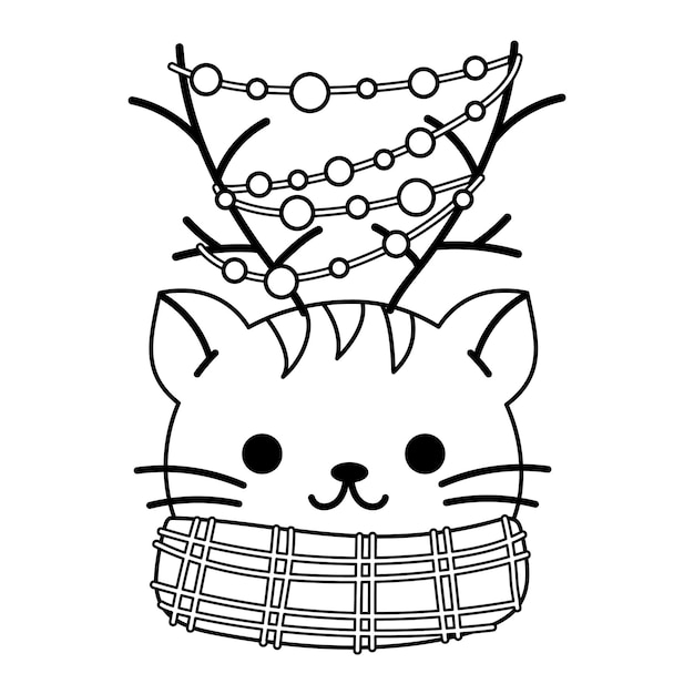 desenho de gato desenho animado kawaii anime bonito para colorir 10504554  Vetor no Vecteezy