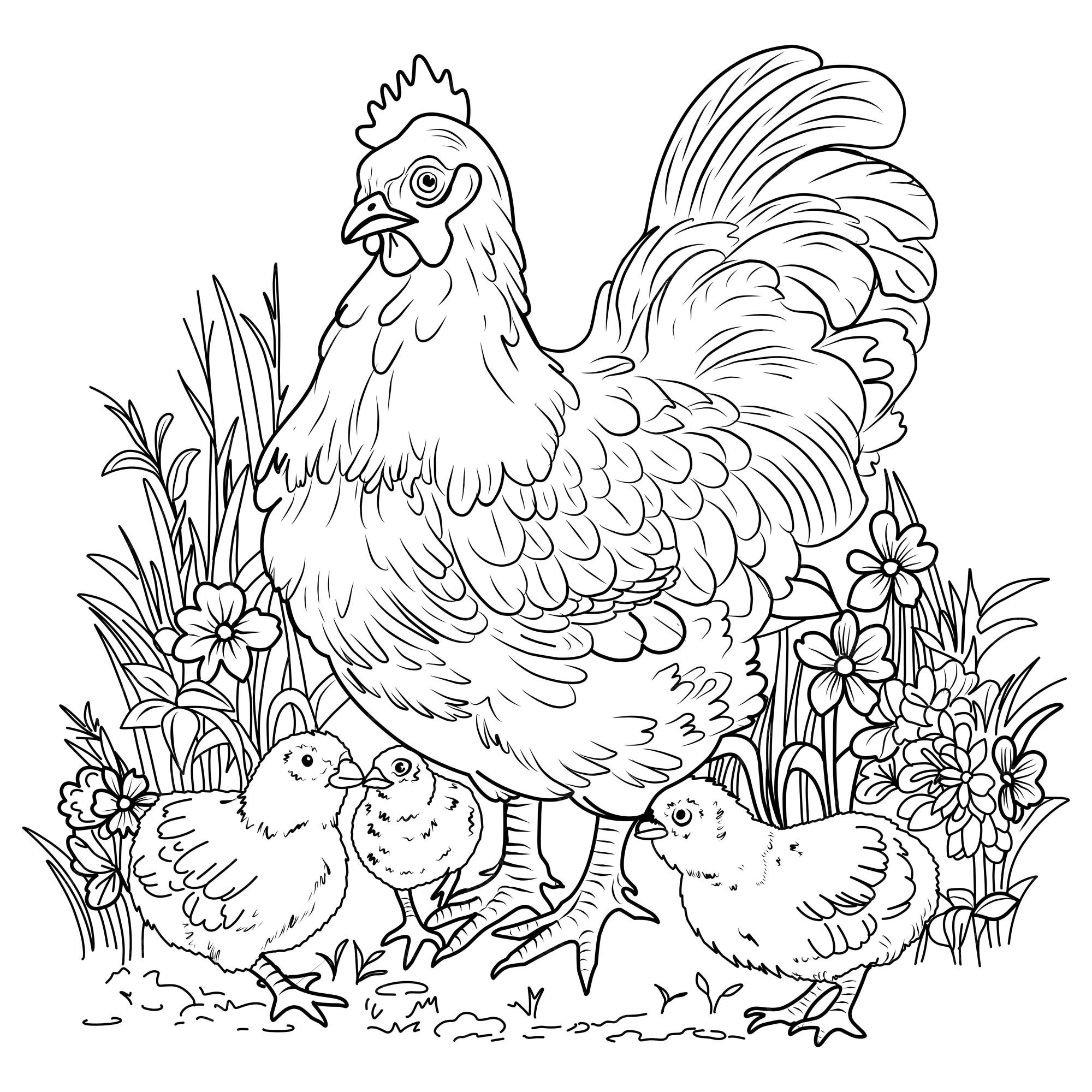 Desenho De Página Do Livro Para Colorir Com Um Animal Fazenda Animado  Galinha Ou Vetor PNG , Desenho De Galinha, Desenho De Carro, Desenho De  Desenho Animado Imagem PNG e Vetor Para