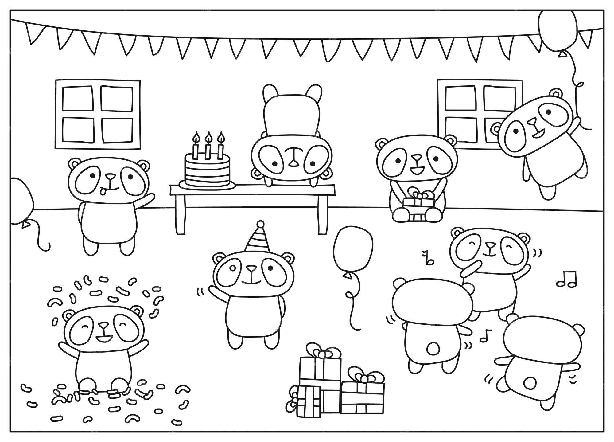 Festa Panda - Folhas para Colorir (16x23,5cm) 08 Un