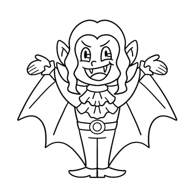 Desenho de Emoji mulher vampira para colorir