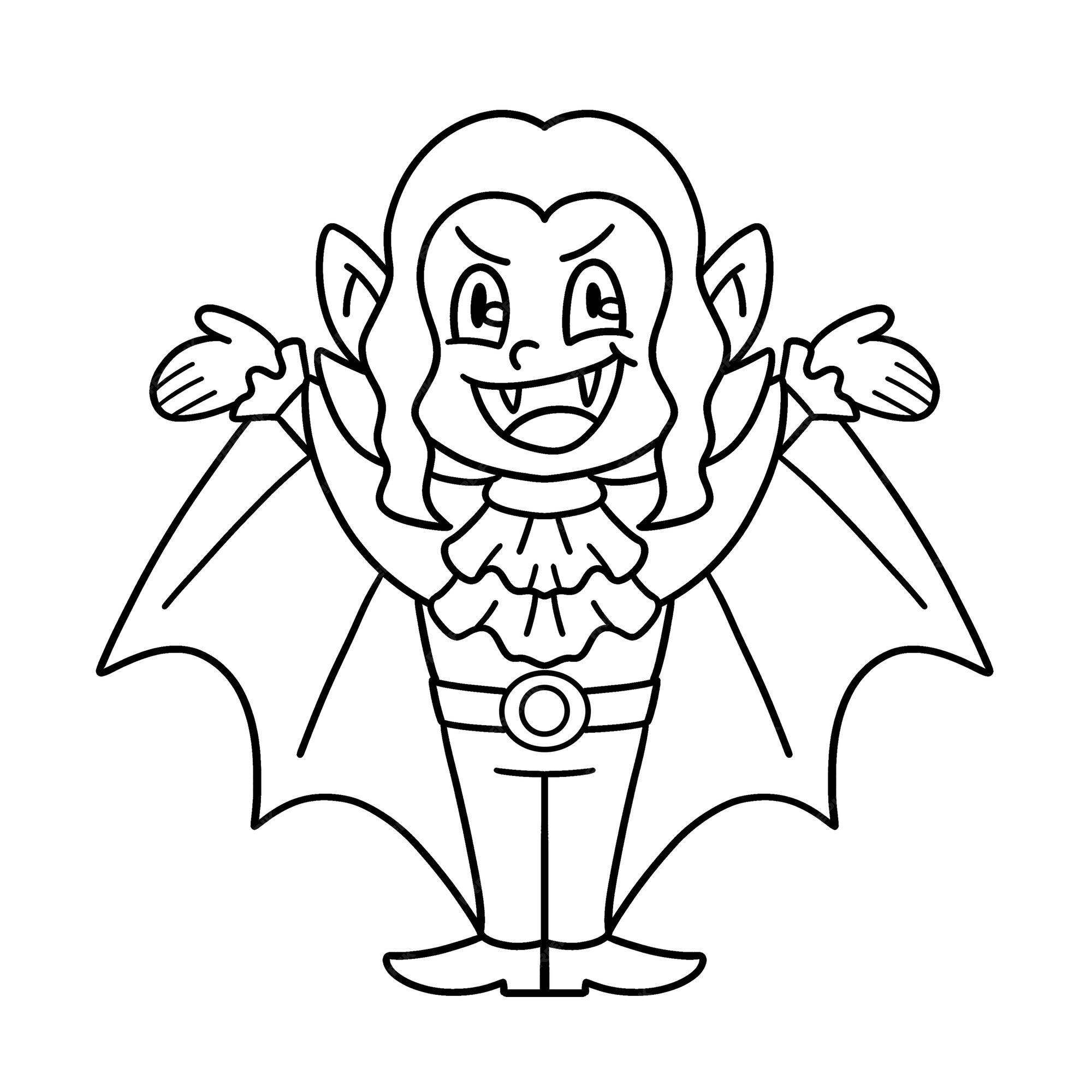 Desenho de Emoji mulher vampira para colorir