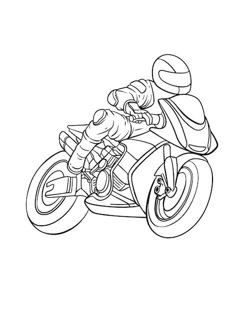 Desenhos de Uma Motocicleta para Colorir e Imprimir 