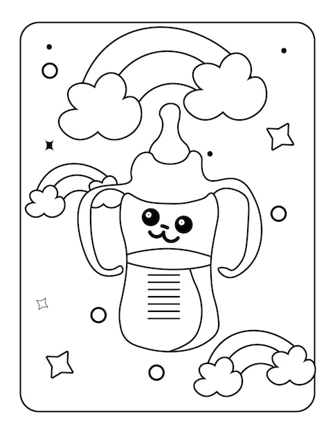 Página para colorir kawaii página para colorir para crianças página para colorir kawaii e design para colorir de brinquedos para crianças